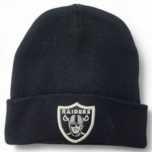 Raiders Toddler 2T Black Knit Beanie Hat Embroidered Logo